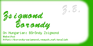 zsigmond borondy business card