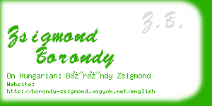 zsigmond borondy business card